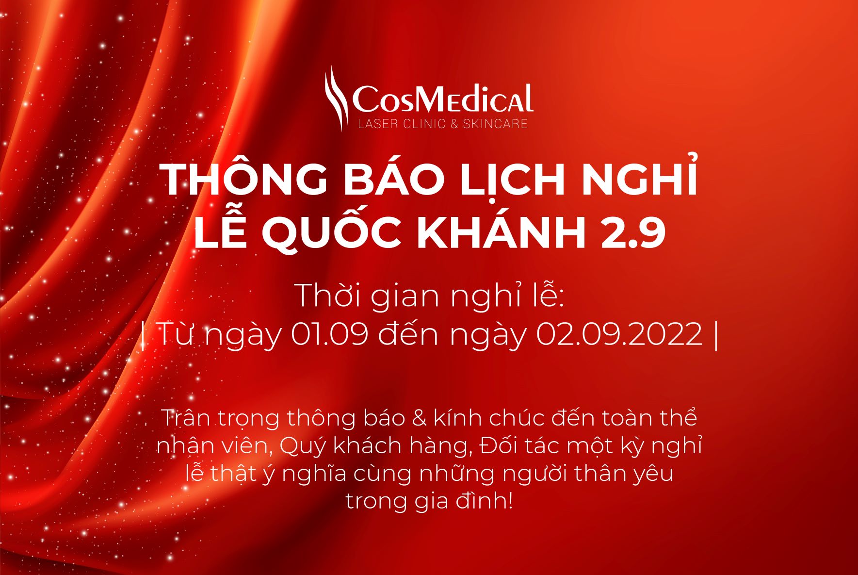 Thông báo nghỉ lễ Quốc khánh 02/09